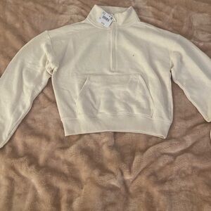 Women's Cream Quarter-Zip Top